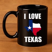 I Love Texas 11oz C Handle Ceramic Mug