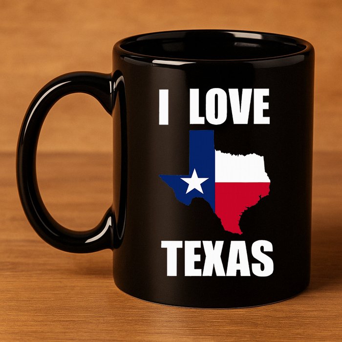 I Love Texas 11oz C Handle Ceramic Mug