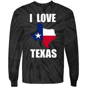 I Love Texas Tie-Dye Long Sleeve Shirt