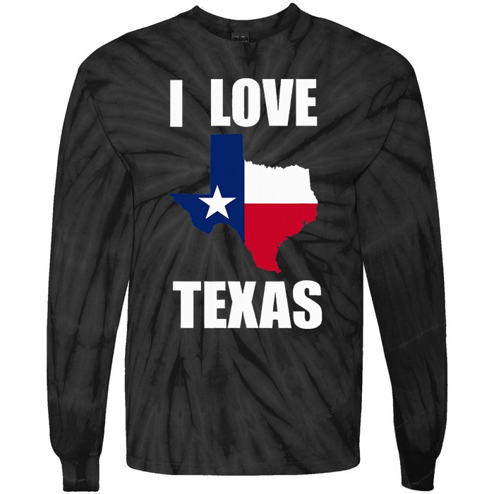 I Love Texas Tie-Dye Long Sleeve Shirt