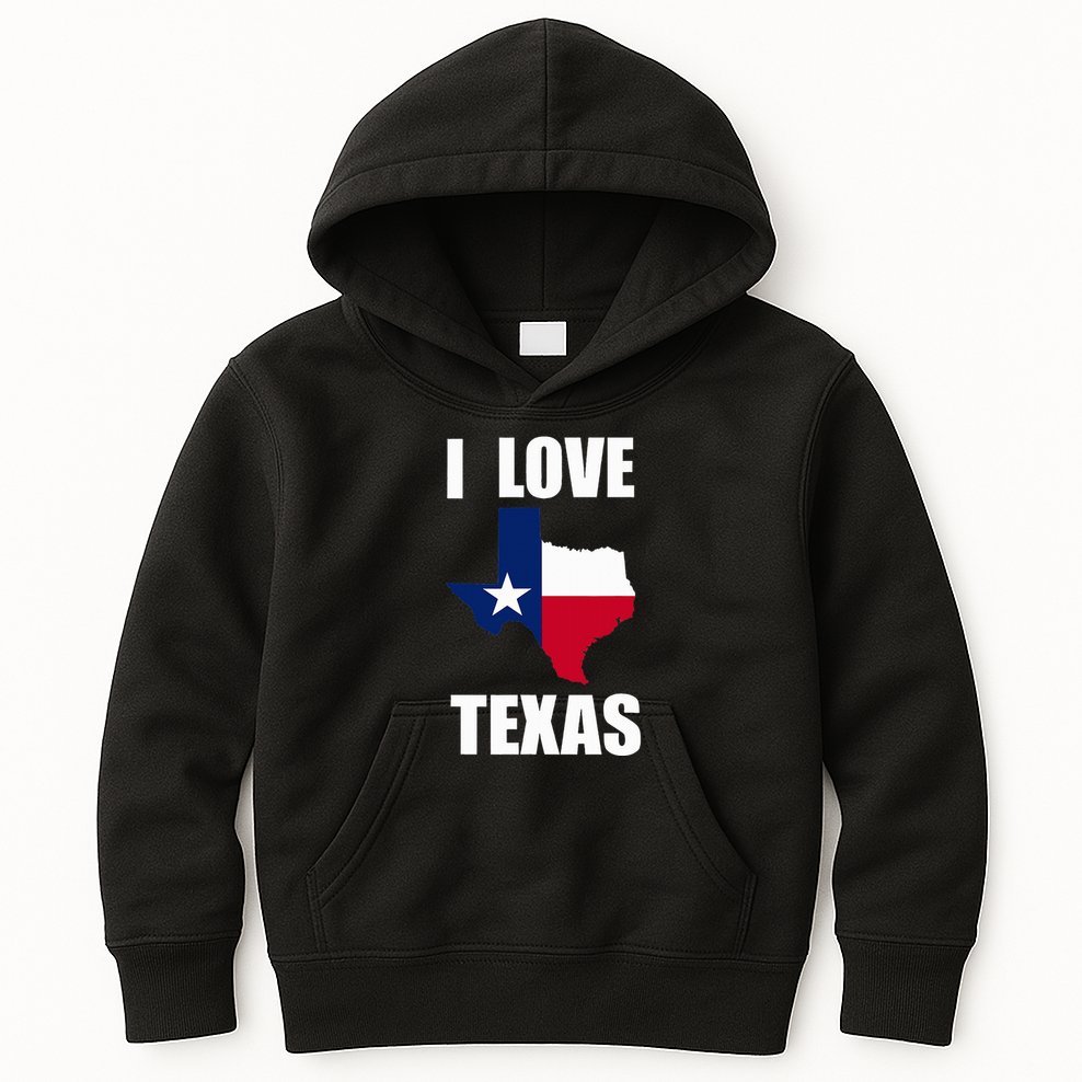 I Love Texas Kids Hoodie