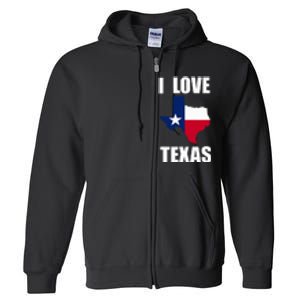 I Love Texas Full Zip Hoodie