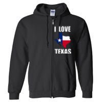 I Love Texas Full Zip Hoodie