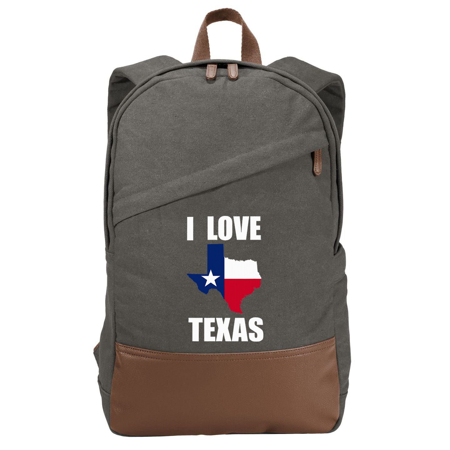 I Love Texas Cotton Canvas Backpack