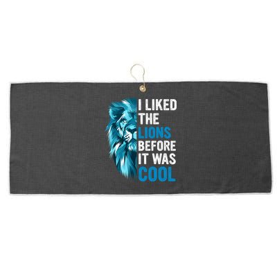 I Liked The Lions Before It Was Cool Trending Large Microfiber Waffle Golf Towel