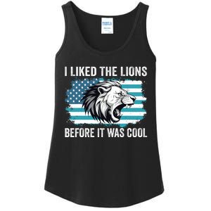 I Liked The Lions Before It Was Cool Lion In America Flag Ladies Essential Tank