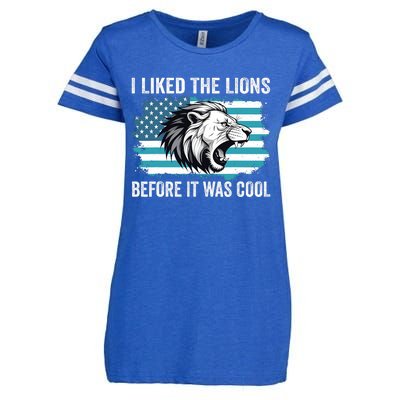 I Liked The Lions Before It Was Cool Lion In America Flag Enza Ladies Jersey Football T-Shirt