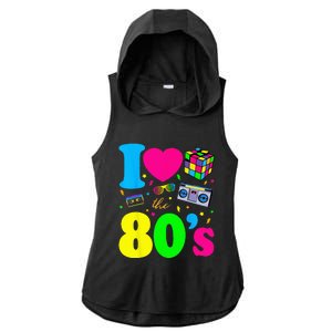 I Love The 80s Clothes For Women And Men Party Funny Ladies PosiCharge Tri-Blend Wicking Draft Hoodie Tank