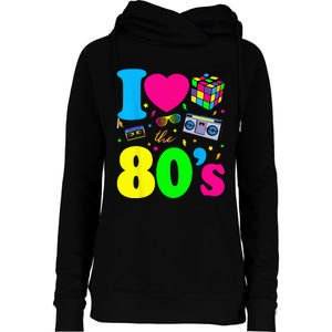 I Love The 80s Clothes For Women And Men Party Funny Womens Funnel Neck Pullover Hood