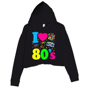 I Love The 80s Clothes For Women And Men Party Funny Crop Fleece Hoodie