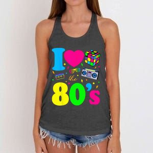 I Love The 80s Clothes For Women And Men Party Funny Women's Knotted Racerback Tank