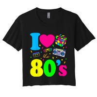 I Love The 80s Clothes For Women And Men Party Funny Women's Crop Top Tee