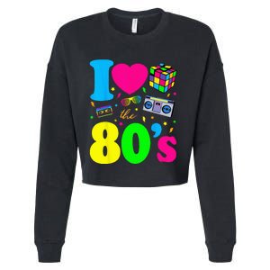 I Love The 80s Clothes For Women And Men Party Funny Cropped Pullover Crew