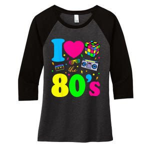 I Love The 80s Clothes For Women And Men Party Funny Women's Tri-Blend 3/4-Sleeve Raglan Shirt