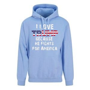 I Love Trump Because He Fights For America Unisex Surf Hoodie