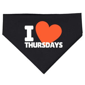 I Love Thursdays Heart Cute Thursdays Meaningful Gift USA-Made Doggie Bandana