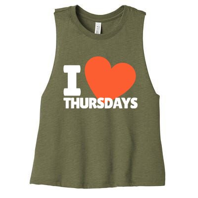 I Love Thursdays Heart Cute Thursdays Meaningful Gift Women's Racerback Cropped Tank