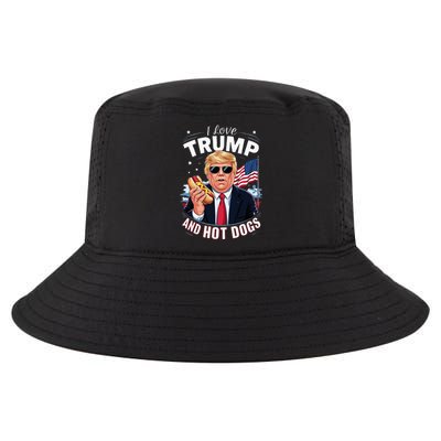 I Love Trump And Hot Dogs Hilarious Conservative Cool Comfort Performance Bucket Hat