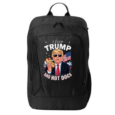 I Love Trump And Hot Dogs Hilarious Conservative City Backpack