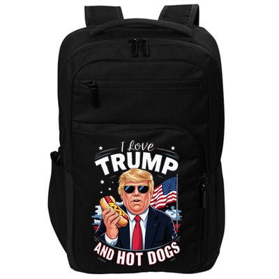 I Love Trump And Hot Dogs Hilarious Conservative Impact Tech Backpack