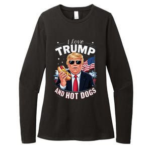 I Love Trump And Hot Dogs Hilarious Conservative Womens CVC Long Sleeve Shirt