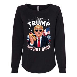 I Love Trump And Hot Dogs Hilarious Conservative Womens California Wash Sweatshirt