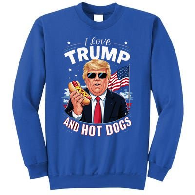 I Love Trump And Hot Dogs Hilarious Conservative Sweatshirt