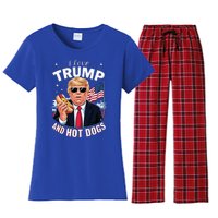 I Love Trump And Hot Dogs Hilarious Conservative Women's Flannel Pajama Set