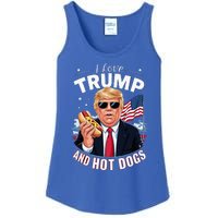 I Love Trump And Hot Dogs Hilarious Conservative Ladies Essential Tank