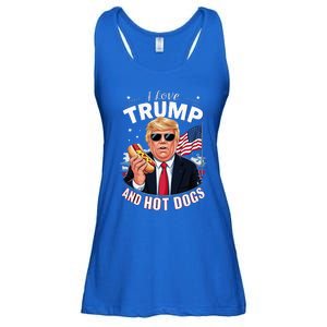 I Love Trump And Hot Dogs Hilarious Conservative Ladies Essential Flowy Tank