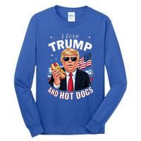 I Love Trump And Hot Dogs Hilarious Conservative Tall Long Sleeve T-Shirt