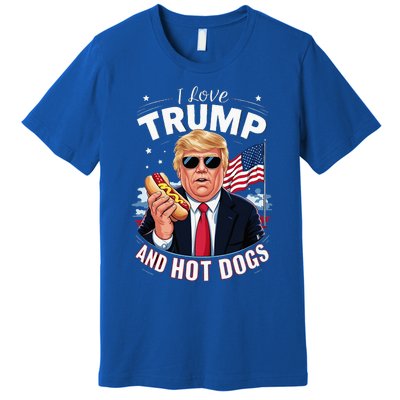 I Love Trump And Hot Dogs Hilarious Conservative Premium T-Shirt