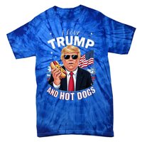 I Love Trump And Hot Dogs Hilarious Conservative Tie-Dye T-Shirt