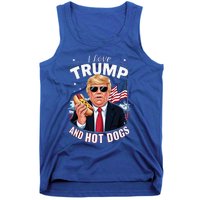 I Love Trump And Hot Dogs Hilarious Conservative Tank Top