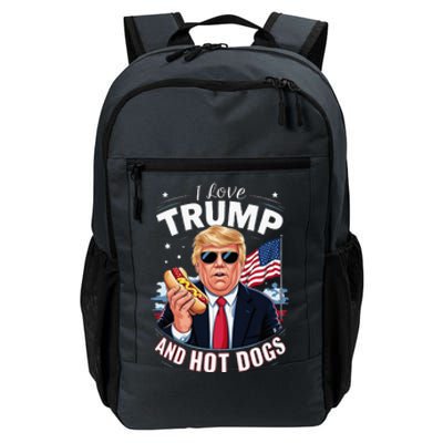 I Love Trump And Hot Dogs Hilarious Conservative Daily Commute Backpack