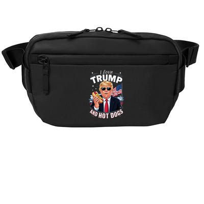 I Love Trump And Hot Dogs Hilarious Conservative Crossbody Pack