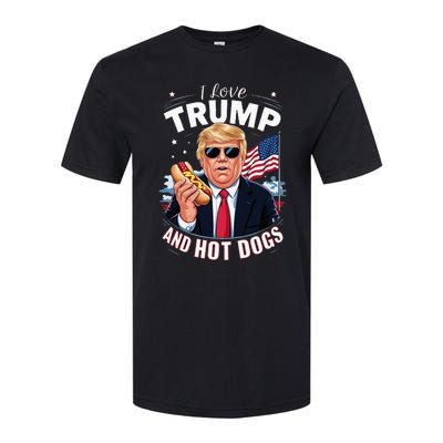 I Love Trump And Hot Dogs Hilarious Conservative Softstyle CVC T-Shirt