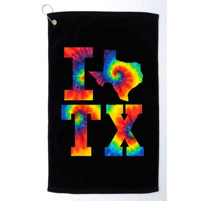 I Love Texas Funny Tie Dye Texas Lovers Golf Towel