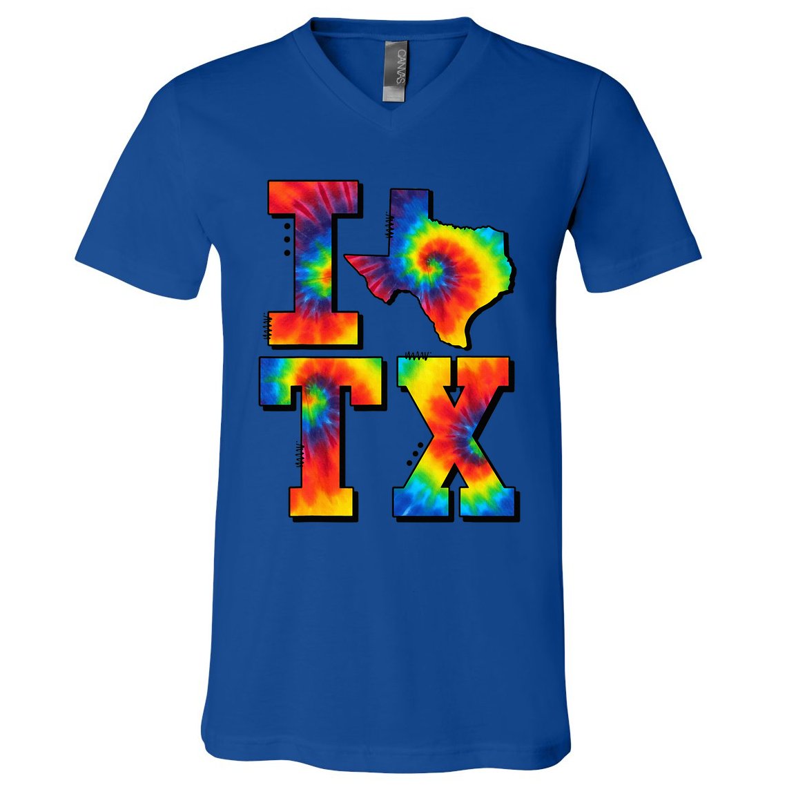 I Love Texas Funny Tie Dye Texas Lovers V-Neck T-Shirt