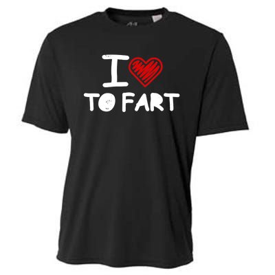 I Love To Fart Heart Farting Joke Gag Farter Funny Cooling Performance Crew T-Shirt