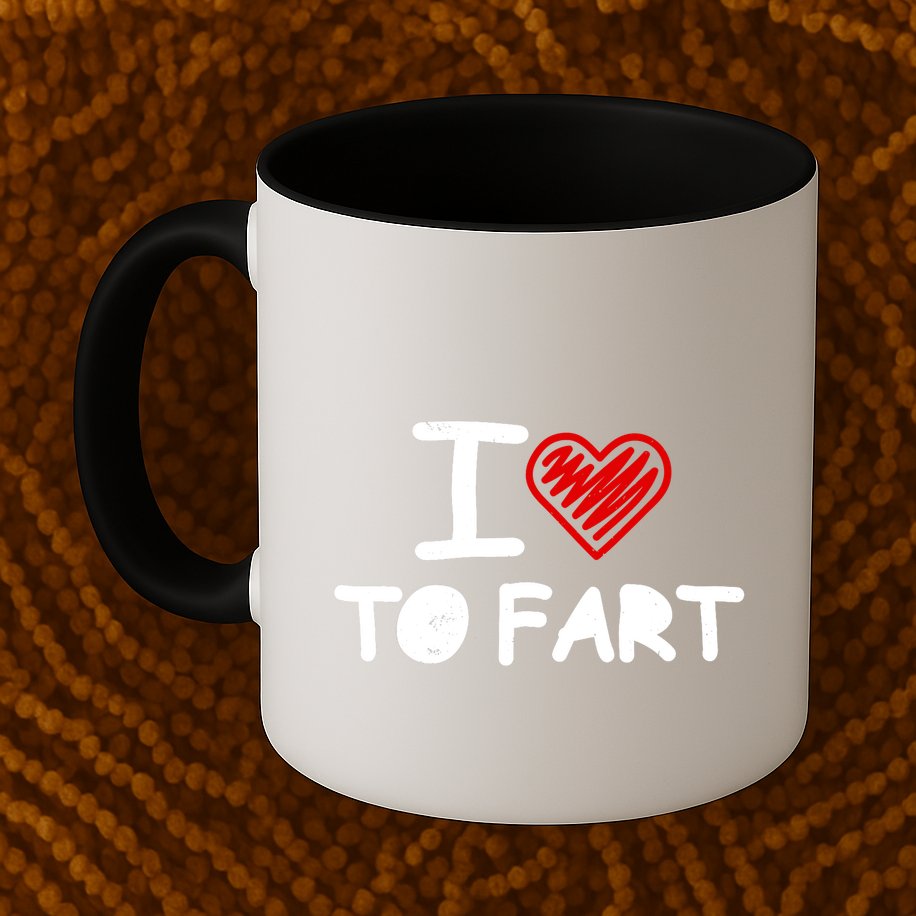 I Love To Fart Heart Farting Joke Gag Farter Funny Mug