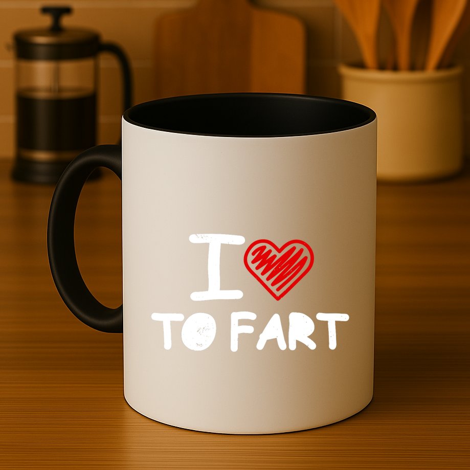 I Love To Fart Heart Farting Joke Gag Farter Funny Mug