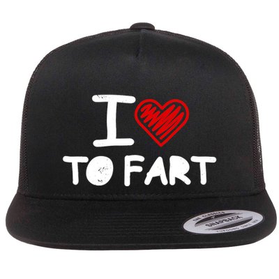I Love To Fart Heart Farting Joke Gag Farter Funny Flatbill Hat