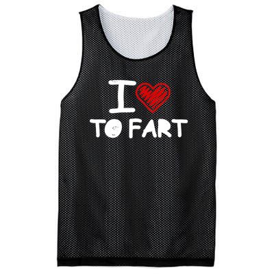 I Love To Fart Heart Farting Joke Gag Farter Funny Mesh Reversible Basketball Jersey Tank