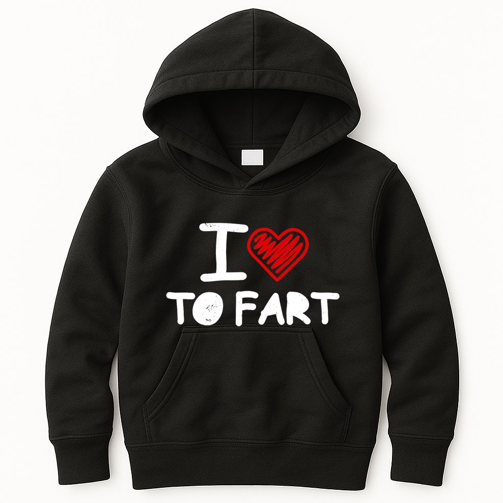 I Love To Fart Heart Farting Joke Gag Farter Funny Kids Hoodie