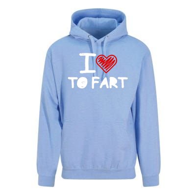 I Love To Fart Heart Farting Joke Gag Farter Funny Unisex Surf Hoodie