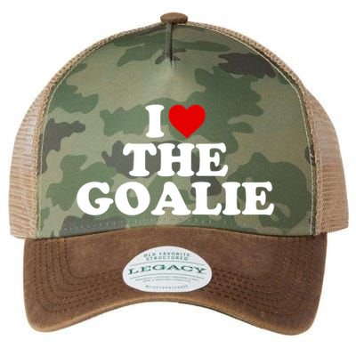 I Love The Goalie Heart Gift Legacy Tie Dye Trucker Hat