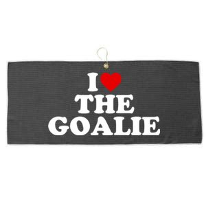 I Love The Goalie Heart Gift Large Microfiber Waffle Golf Towel