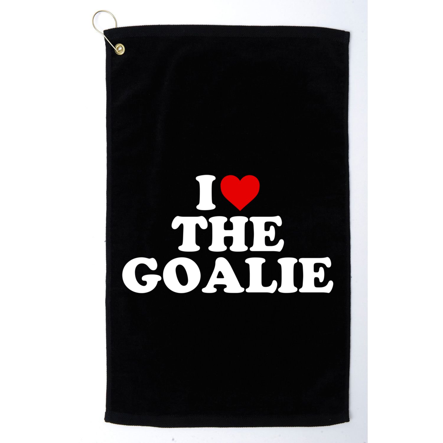 I Love The Goalie Heart Gift Golf Towel