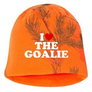 I Love The Goalie Heart Gift Kati - Camo Knit Beanie